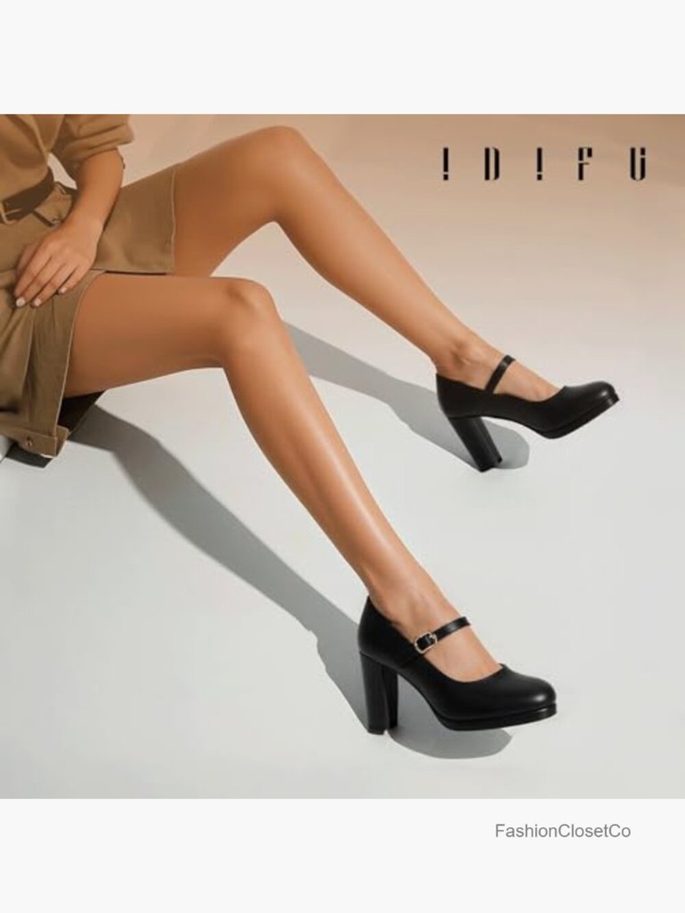 Mary Jane Platform Chunky Block Heels Pumps Comfortable Dress Shoes Wedding Work - Picture 2 of 6